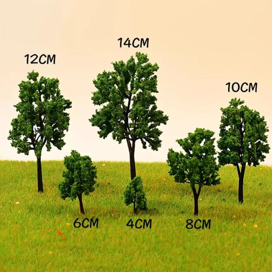 30 pezzi modello in scala albero con fogliame albero artificiale in miniatura paesaggio per pianta decorativa paesaggio ferroviario treno edificio HO N