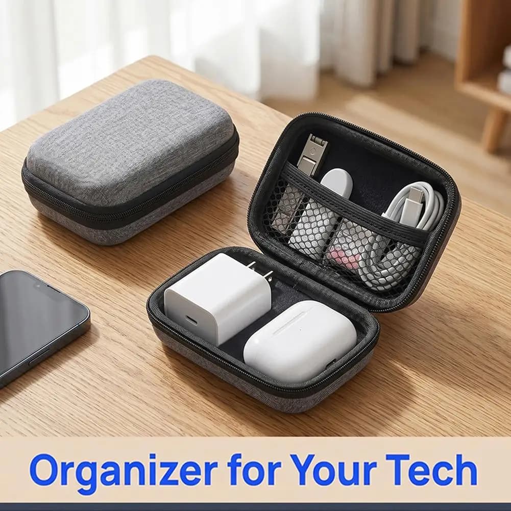 Business Headphone Bag Portable Zipper Earphone Storage Bag Charging Cable Organizer Bag Small Digital Accessories Storage Pouch