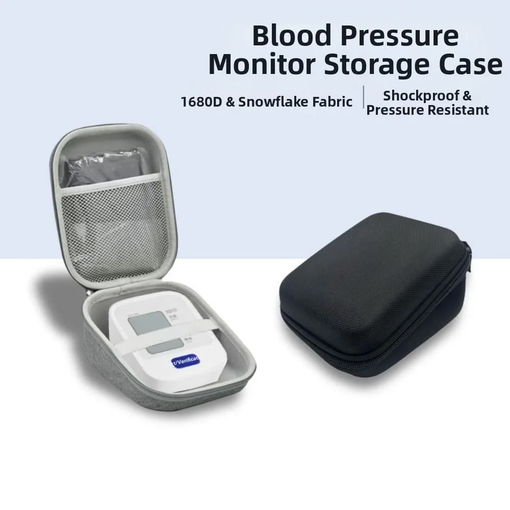 Shockproof Blood Pressure Monitor Storage Case Portable Triangle Hard Case for Blood Pressure Monitor with Handle Large Capacity