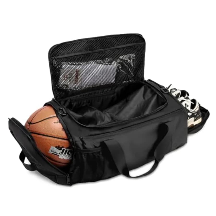 Borsa da basket grande con scomparto separato per pallone e scarpe, ideale per basket, calcio, pallavolo.