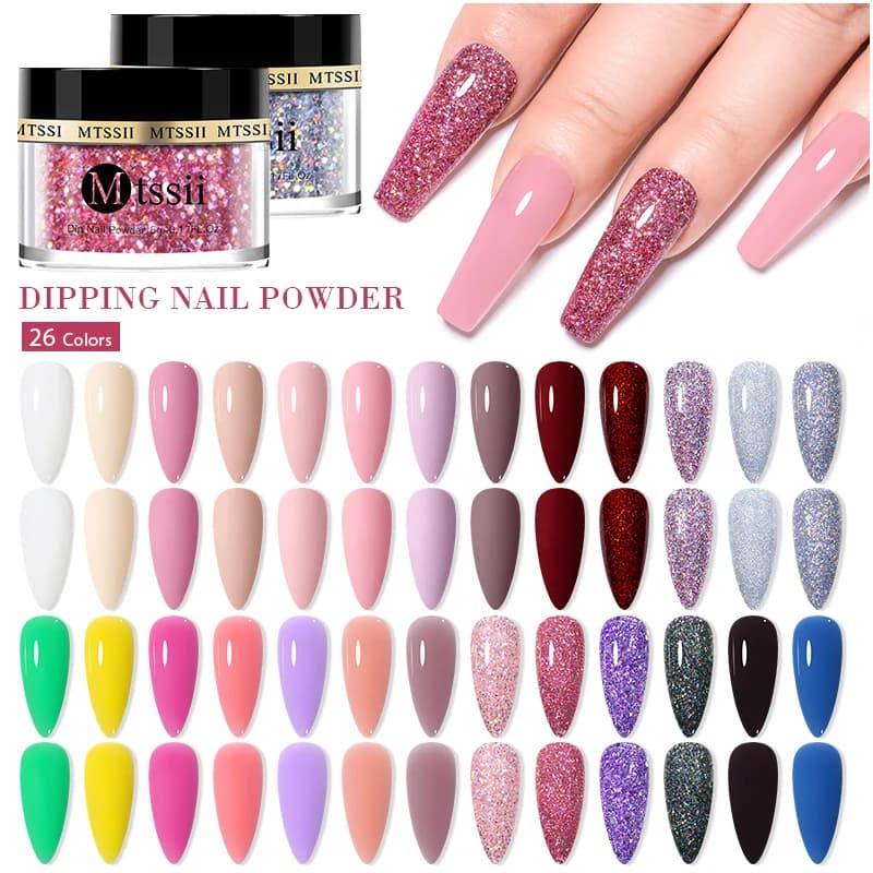 Mtssii 5g/10g Nude Rosa Soffiare Polvere Per Unghie Scintillante Gradiente Glitter Per Unghie Polvere Naturale Secco Dip Unghie Cromato Unghie artistiche Decorazione