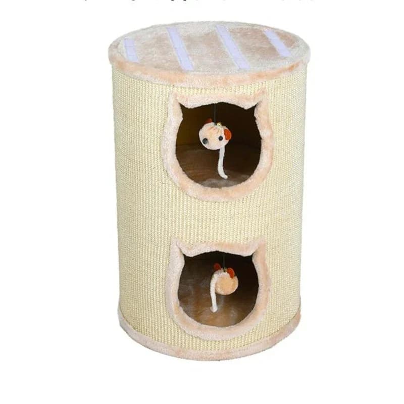 Struttura da arrampicata per gatti Barile in sisal in legno massello Postbox Lettiera per gatti Albero Casa per gatti Forniture per gatti Intrattenimento Piattaforma per saltare Giocattolo
