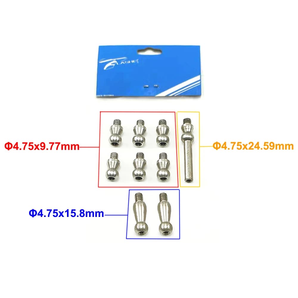 Sfera di collegamento in metallo da 4,75 mm M3 H60120 per elicottero Trex 550 600 700