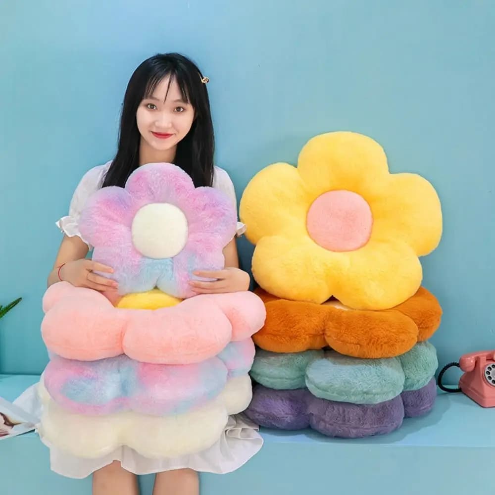 PP Cotton Daisy Flower Pillow 35cm Sunflower Shape Pillow Cushion 9 Colors Travel Pillows