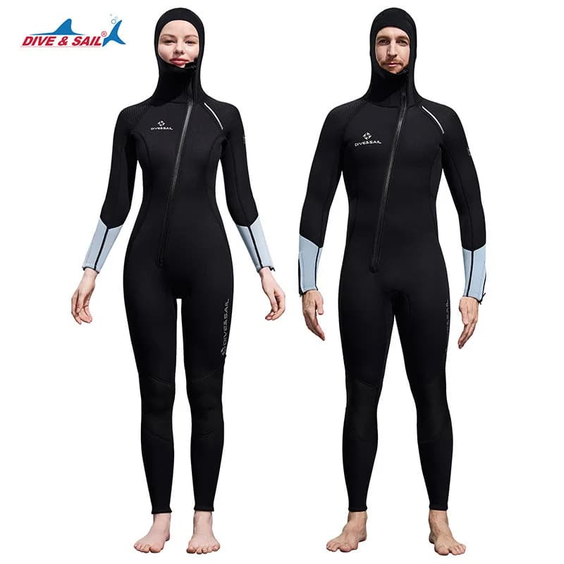 New 3mm Men's Hot Diving Dress Long Sleeved Long Sleeved Hooded Thick Women's Diving Swimwear Surfing Swimsuit