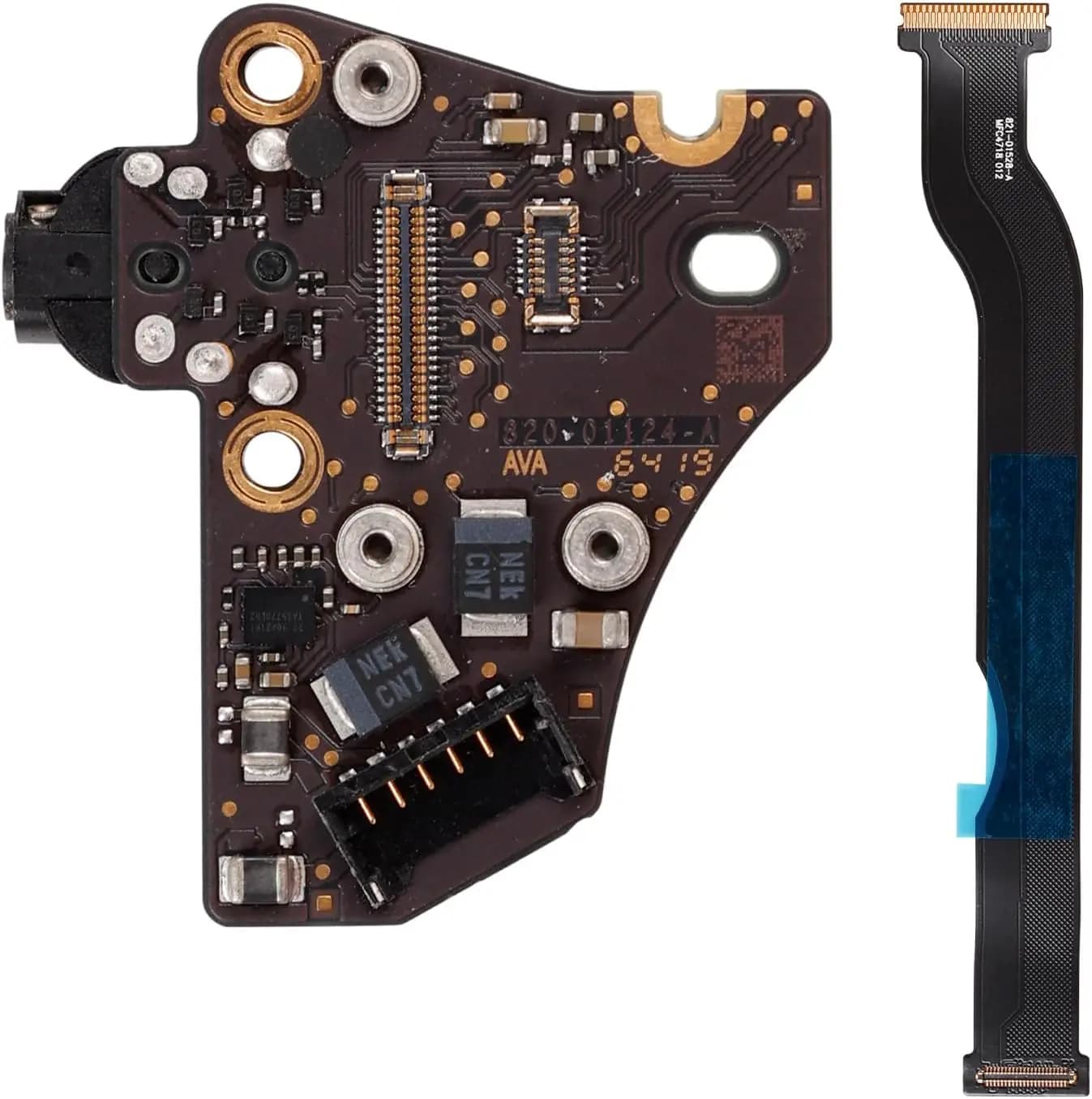 Connettore jack per cuffie con scheda audio originale e cavo di ricambio per MacBook Air Retina 13" A1932 Anno 2018-2019 (Nero)
