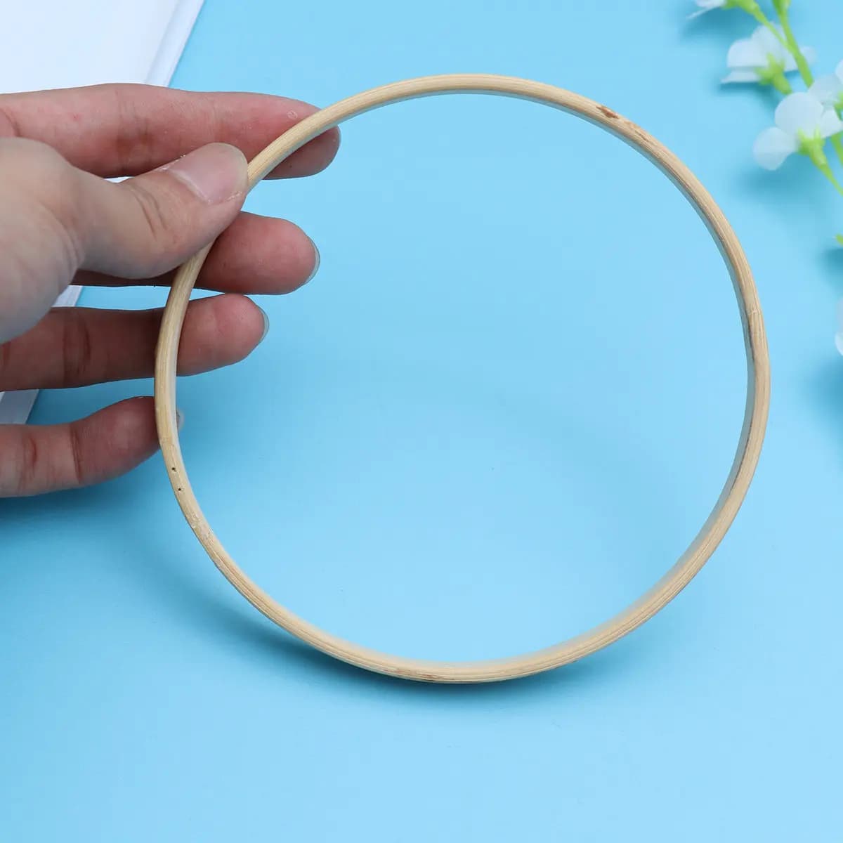 Bamboo Embroidery Hoop 13.1cm Round DIY Craft Tool for Needlework Cross Stitch Quilting Fabric Painting Wall Decoration