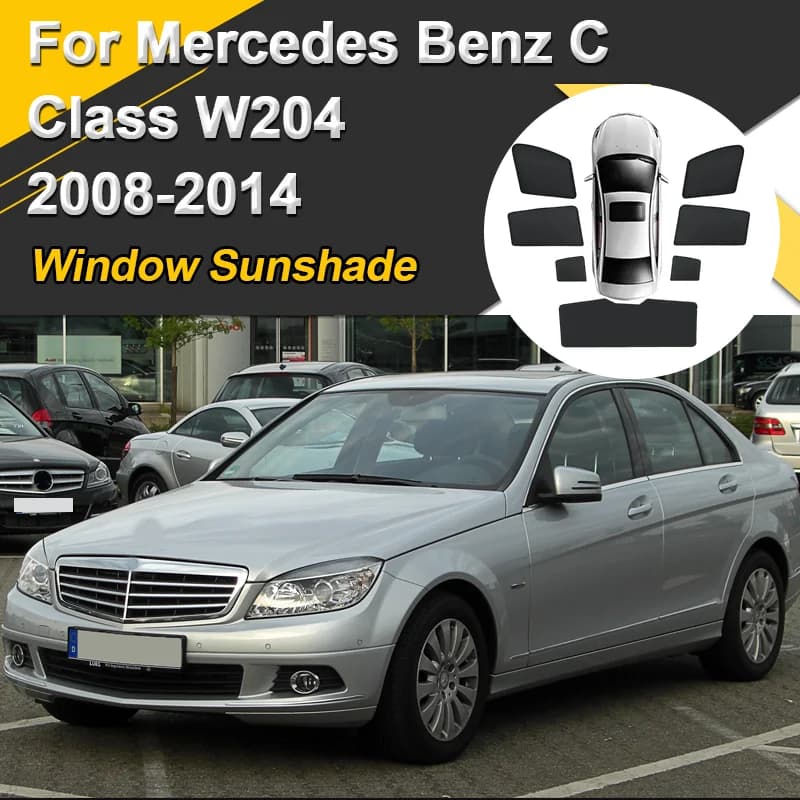 Auto Tende Da Sole Per Mercedes Benz Classe C W204 2008-2014 Tende Da Sole Maglia Isolamento Termico Magnetico Finestra Visiera Accessori Auto