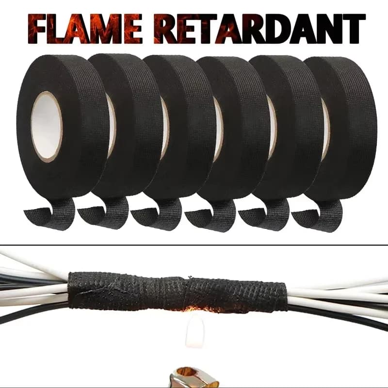 Nastro Adesivo in Tessuto per Cablaggi Auto 15/25MM, Resistente alle Alte Temperature, per Isolamento e Riduzione del Rumore