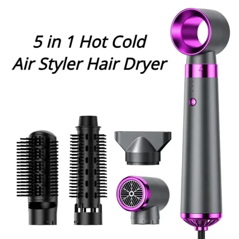 5-in-1 travel hair dryer, Negative Ions, Fast drying, Strong Wind, 110V-220V for Home and Professional Use