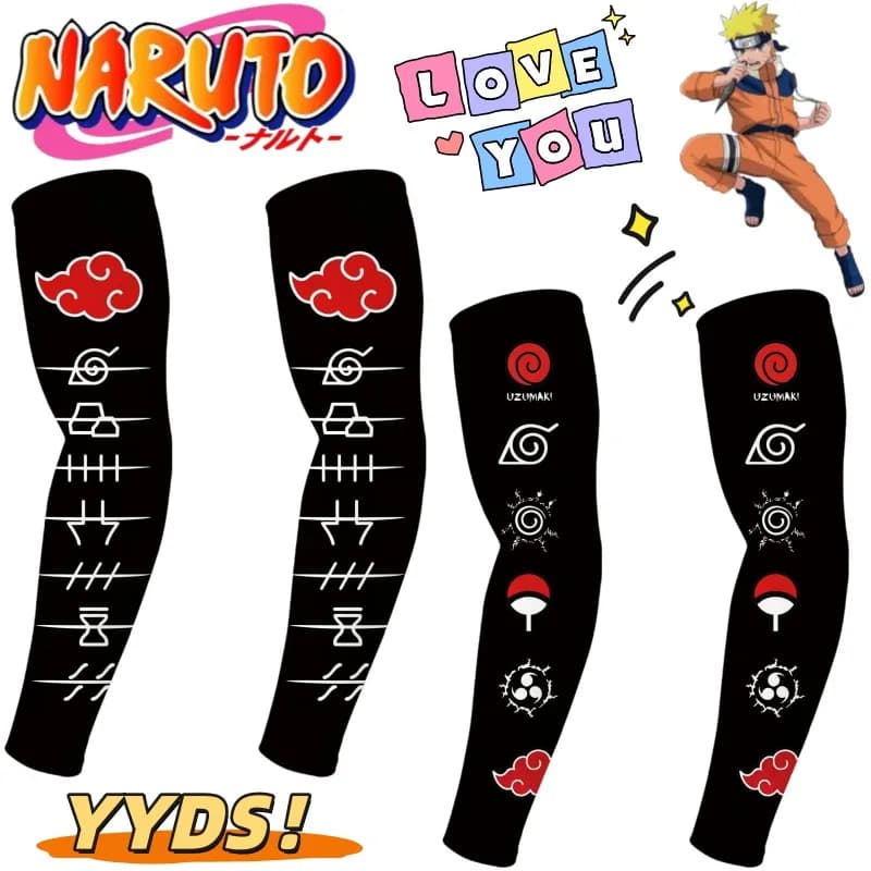 New NARUTO Uzumaki Naruto Uchiha Sasuke Hatake Kakashi Cartoon Creative Secondary Animation Peripheral Ice Silk Sunscreen Sleeve