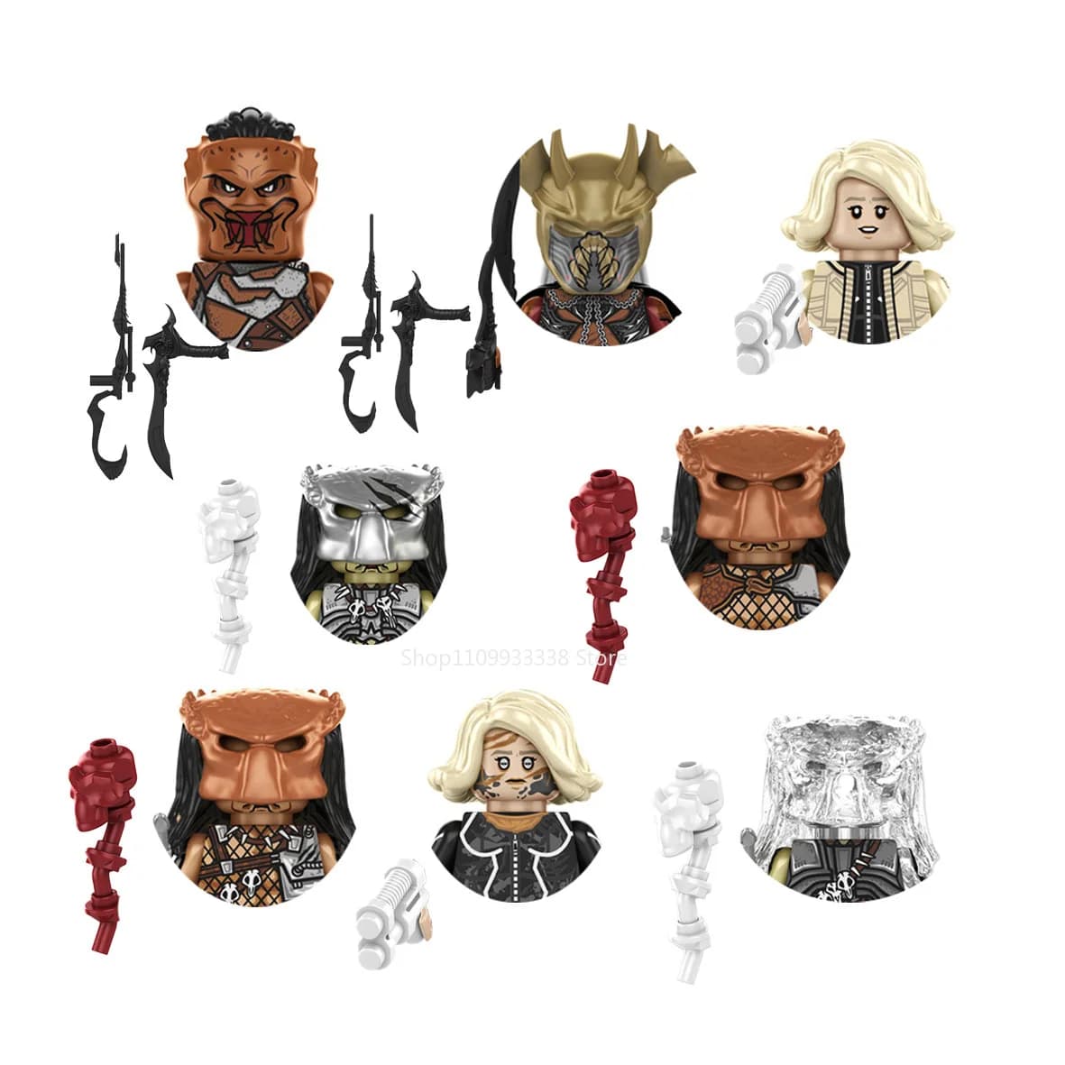 Collezione Predator Alien: Blocchi da Costruzione, Mini Modello Snodabile Dek Xiya, Action Figure Compatibili, Mattoncini Puzzle, Giocattoli Regalo