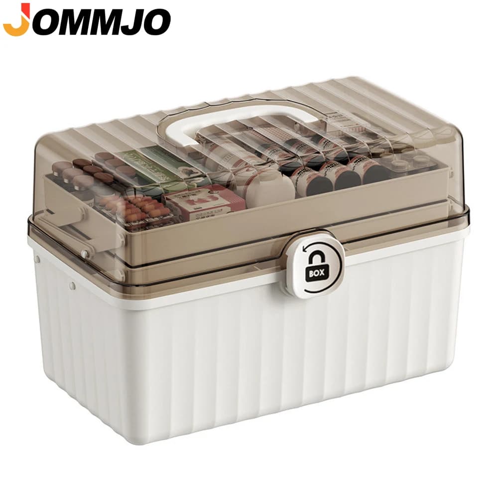 3 Layer Multipurpose Handicraft Organizers and Containers, Portable Equipment Box, Foldable Case for Art and Crafts for Medicines, Tools