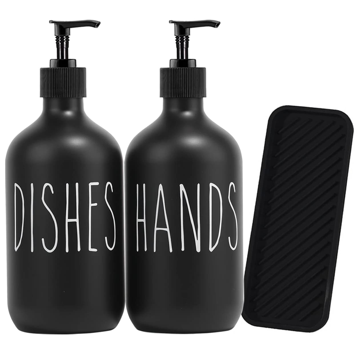 3Pack Black Dish Hands Soap Dispenser Bottle Kitchen Dishes Detergent Storage Bottle Refillable Soap Printing Container