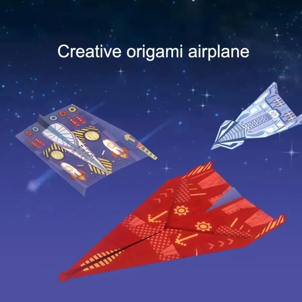 32 Sheets 3D Origami Paper Airplane Origami Set Creative Classic Colored Papers Educational DIY Folding Art