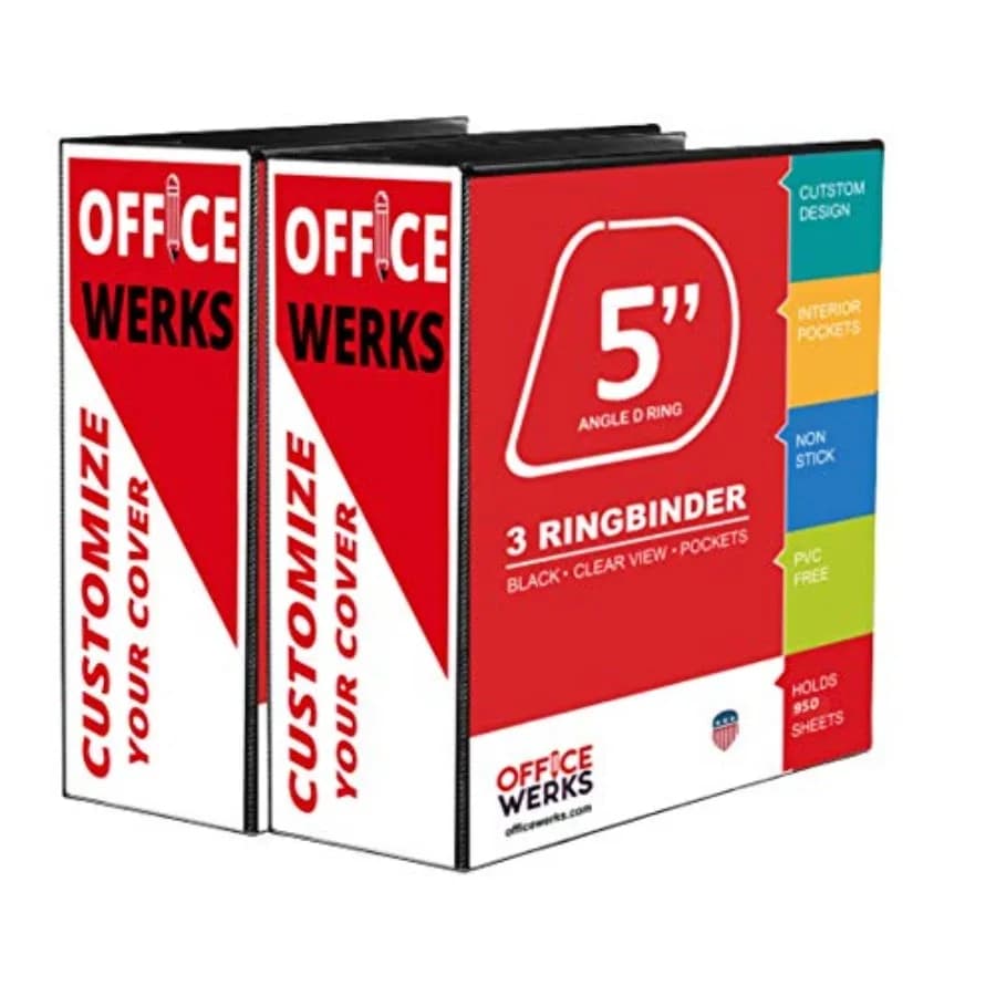 Raccoglitore a 3 anelli extra-large, resistente, con anelli a D da 5 pollici, organizer da ufficio, raccoglitore con copertina trasparente, archiviazione di livello giuridico