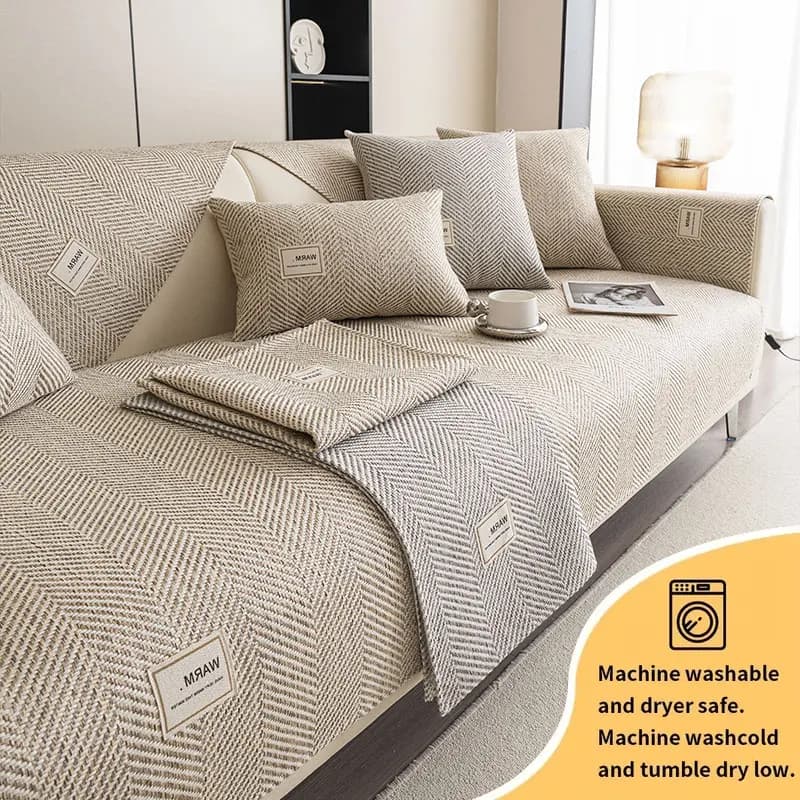 1 cotton and linen sofa cushion for all seasons, simple and modern non-slip seat cushion, sofa lining, new pillow 2025