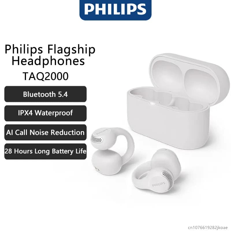 Philips TAQ2000 Auxiliary with AI Translation, Wireless Bluetooth 5.4, Sports Headphones from Open-Ear Gaming, HiFi Stereo speakers