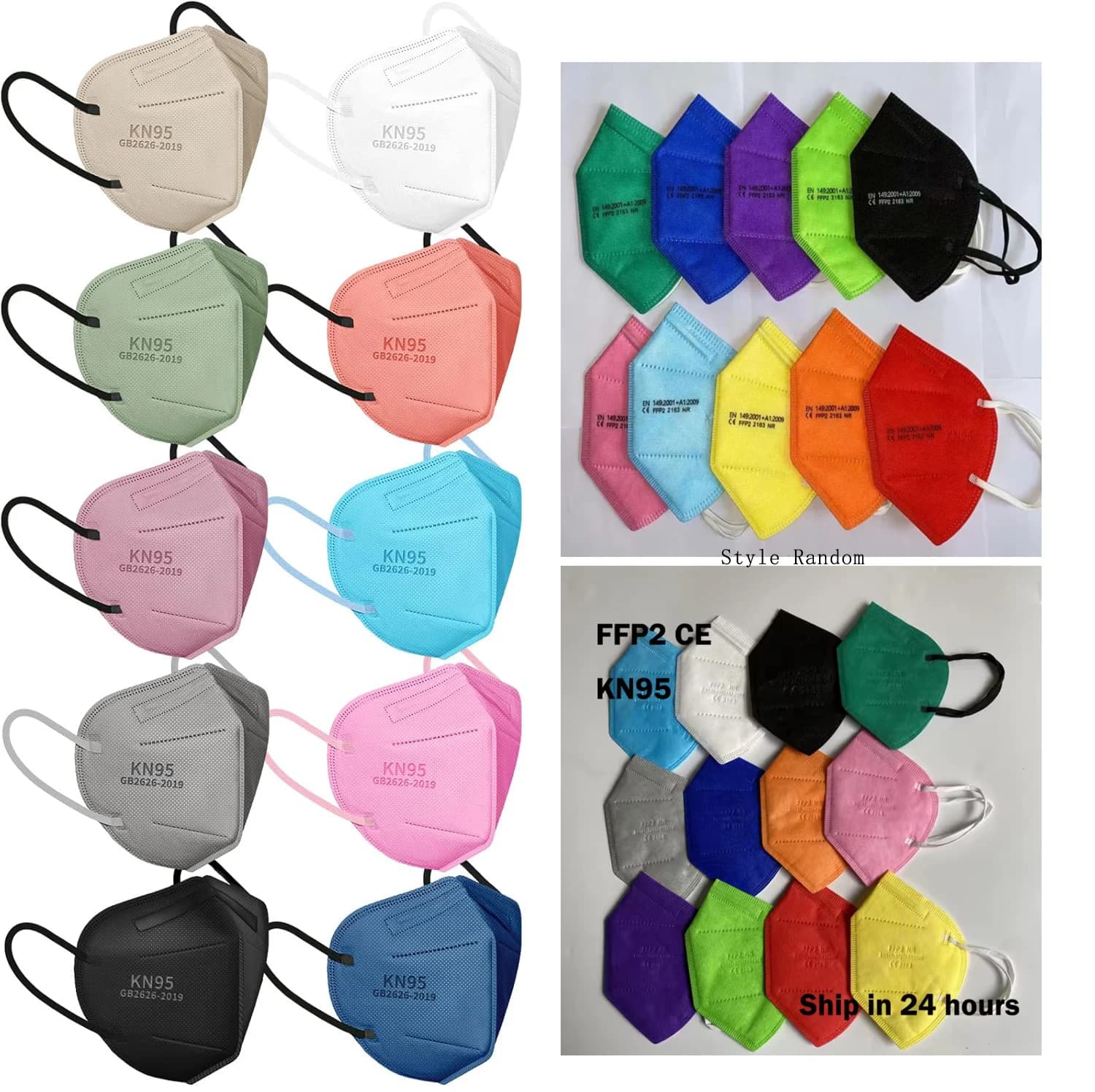 10-200PCS ffp2 CE Mask 5 Layers fpp2 Approved kn95 Mascarillas Masks Kn95 Certified Black Blue Pink Mouth Mask for Men Women