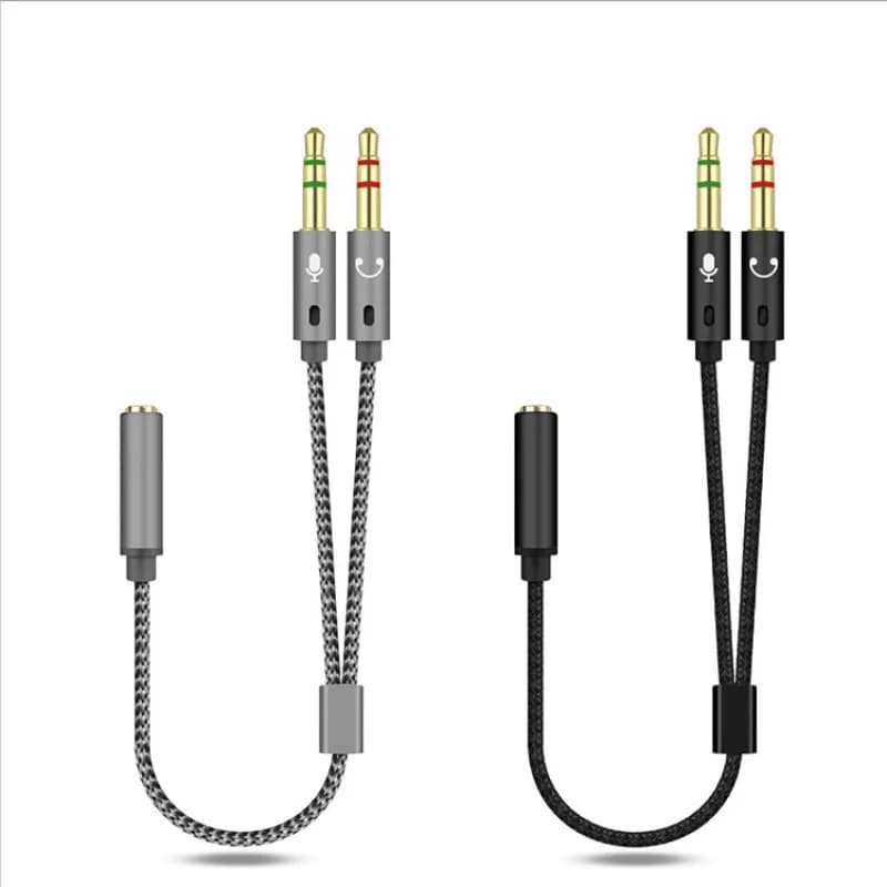 Cavo di conversione 2-in-1 per cuffie da laptop, splitter audio per auricolari e microfono per cellulare, adattatore 3.5mm