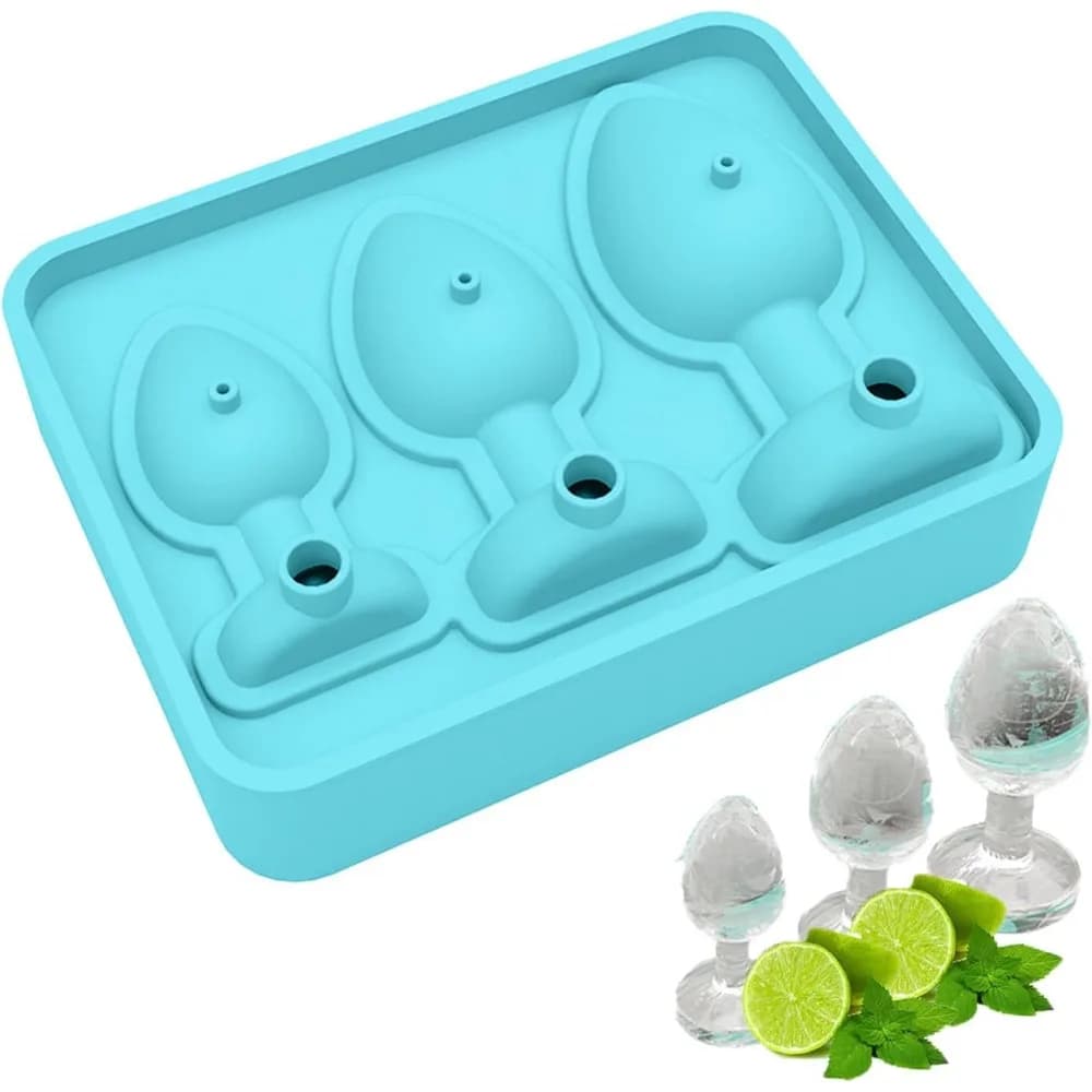 Stampo per Cubetti di Ghiaccio, Divertente Stampo in Silicone a Forma di Plug Anale, Vassoio per Cubetti di Ghiaccio in Silicone con Coperchio, Facile da Riempire e Rilasciare