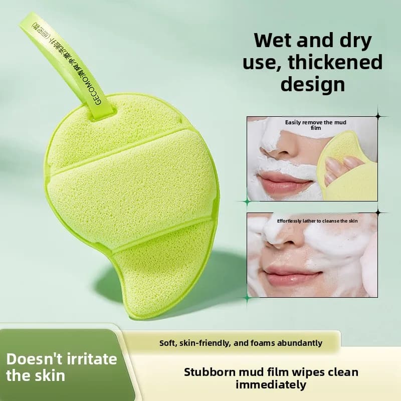 Spugna per la pulizia del viso, applicatore esfoliante riutilizzabile per soffio e maschera, strumento per il lavaggio del viso per la pulizia profonda dei pori