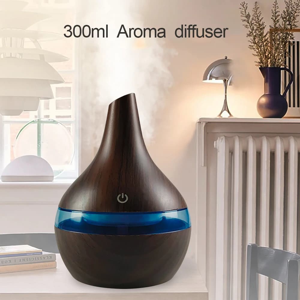 Umidificatore USB portatile da 300 ml e diffusore per aromaterapia per casa, ufficio, viaggi con oli essenziali, compatto e silenzioso