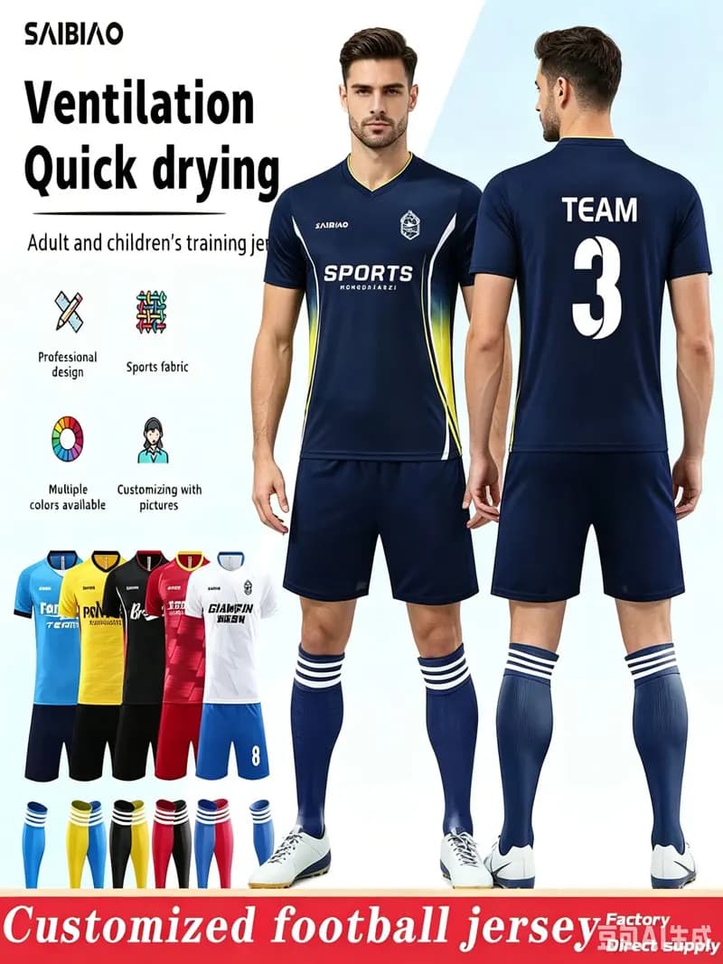 Maglia da Calcio Personalizzabile per Adulti, Divise da Calcio, Magliette per Uomo e Donna, Abbigliamento Sportivo da Futsal, Tuta da Allenamento, Completo Sportivo per Bambini