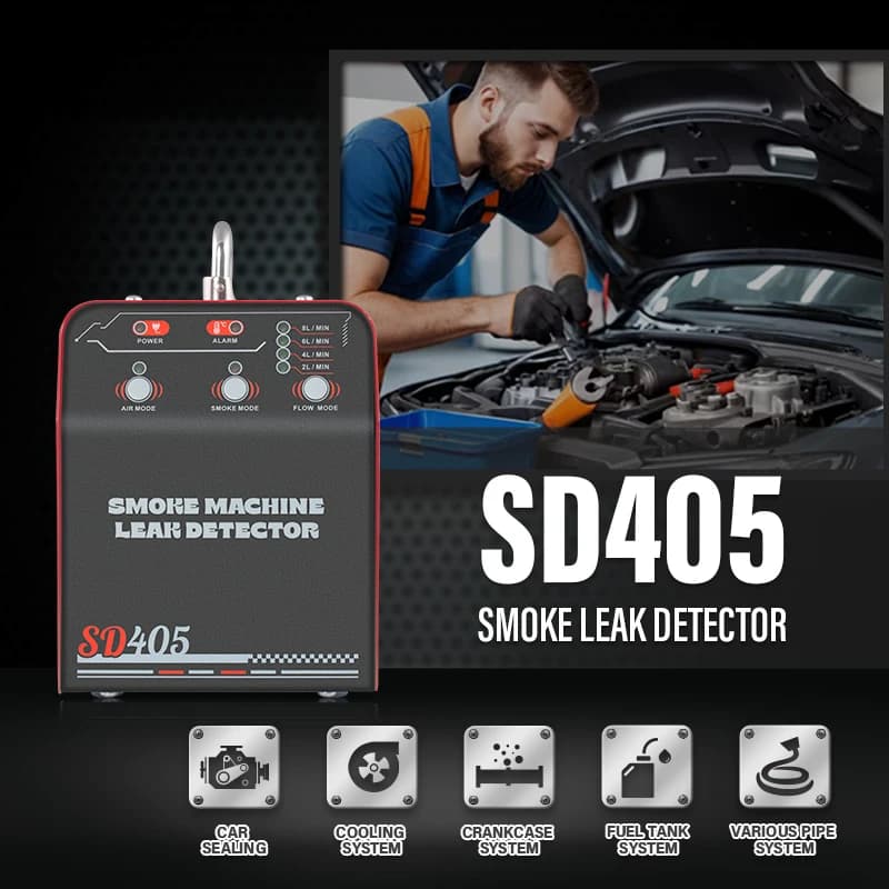 Yibo SD405 Rilevatore di perdite multifunzione Test rapido del fumo per lo strumento diagnostico di rilevamento delle perdite del sistema di scarico dell'olio di raffreddamento dei camion