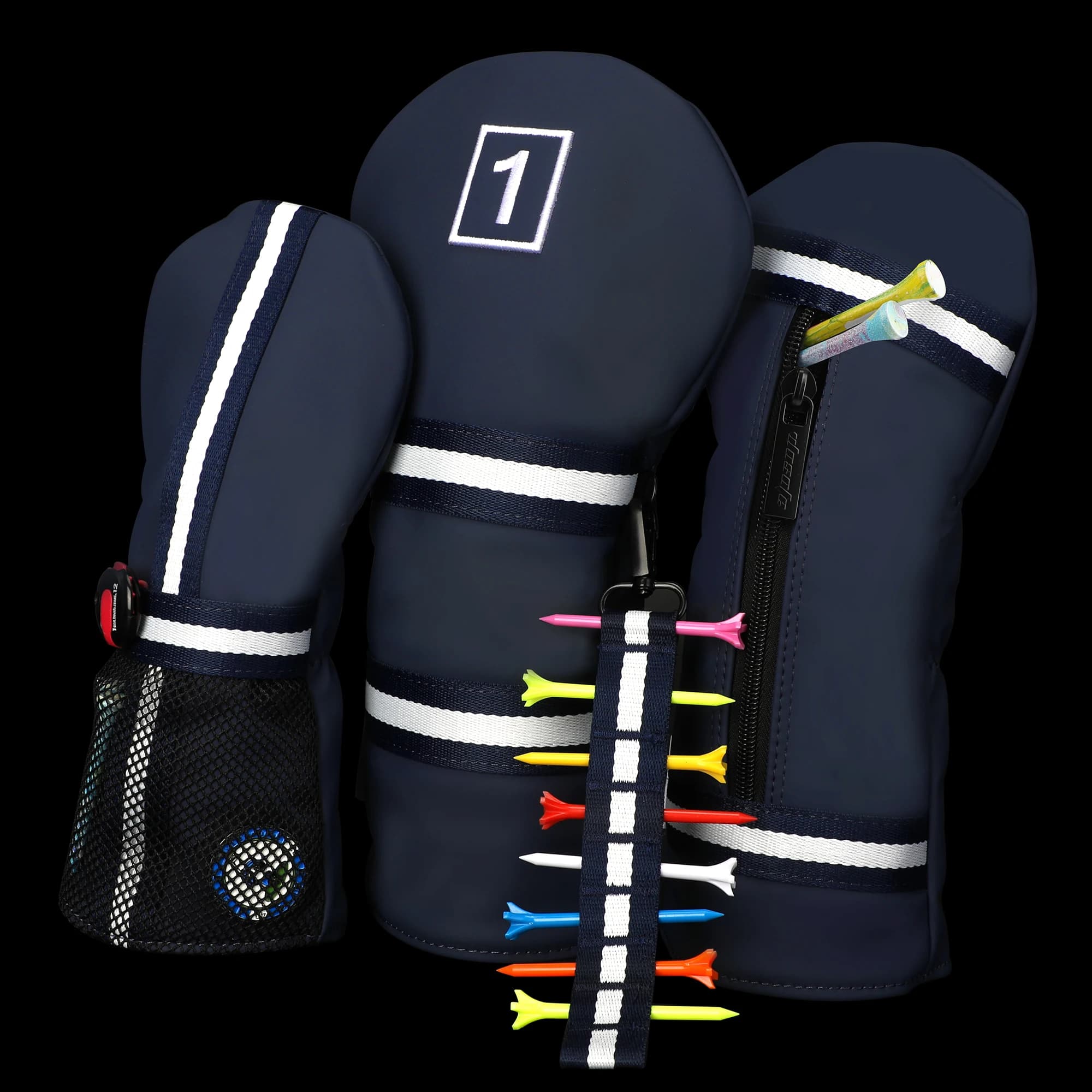 1 copertura per testa di mazza da golf, protegge la testa della mazza e contiene i tee; adatta per Driver/Fairway/UT