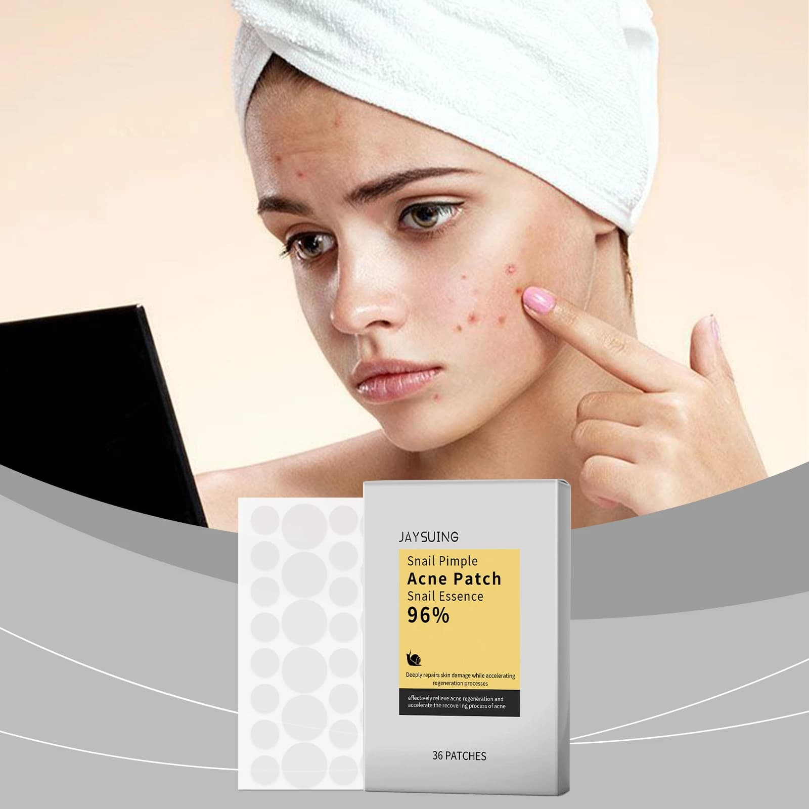 Cerotti invisibili idrocolloidali per acne a forma di chiocciola per la cura della pelle femminile