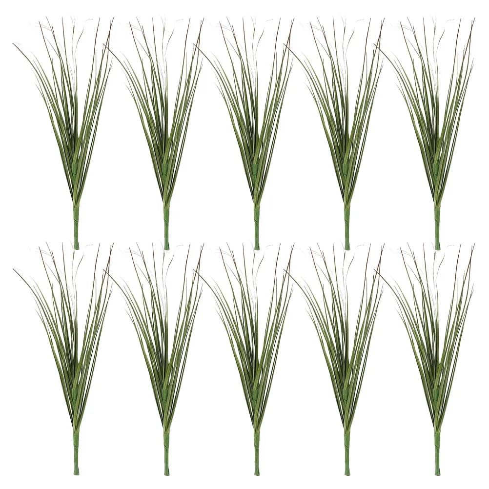 10 Pezzi Piante Artificiali, Finto Grano, Steli Verdi Alti, Erba Sintetica in Plastica per Decorazioni Interne ed Esterne, Verde Realistico