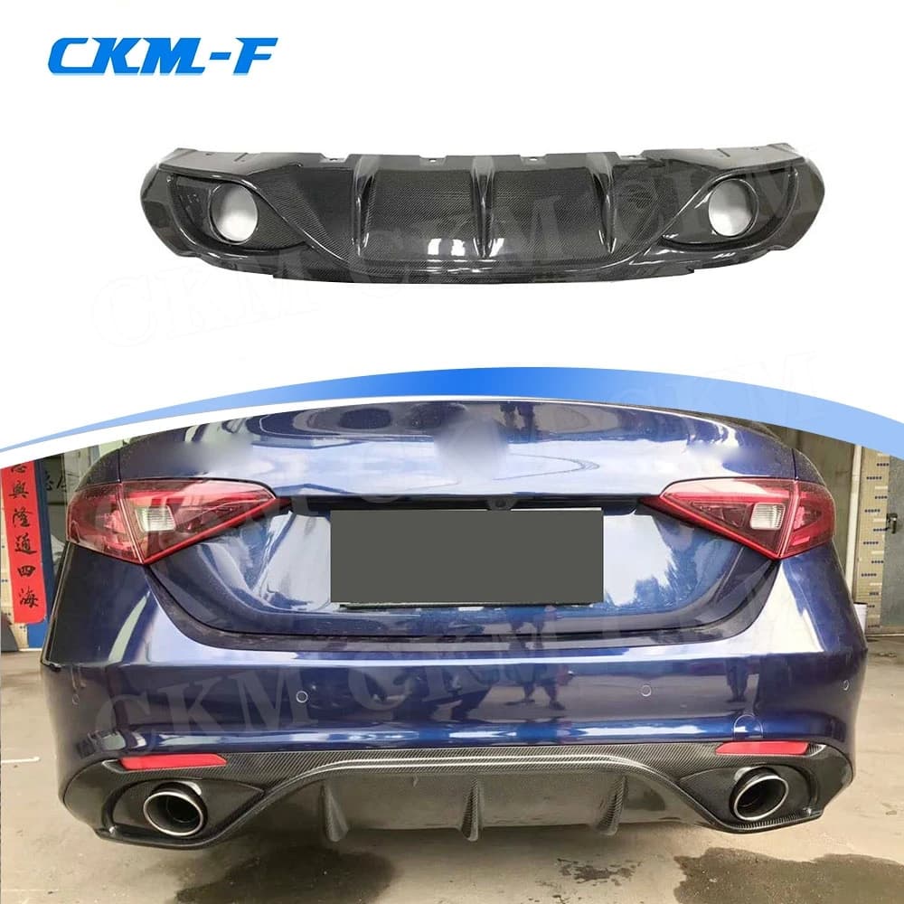 Reale In Fibra di Carbonio Paraurti Posteriore Lip Diffusore Spoiler per Alfa Romeo Giulia 2017 2018 Paraurti Posteriore Trim Copertura Accessori Auto