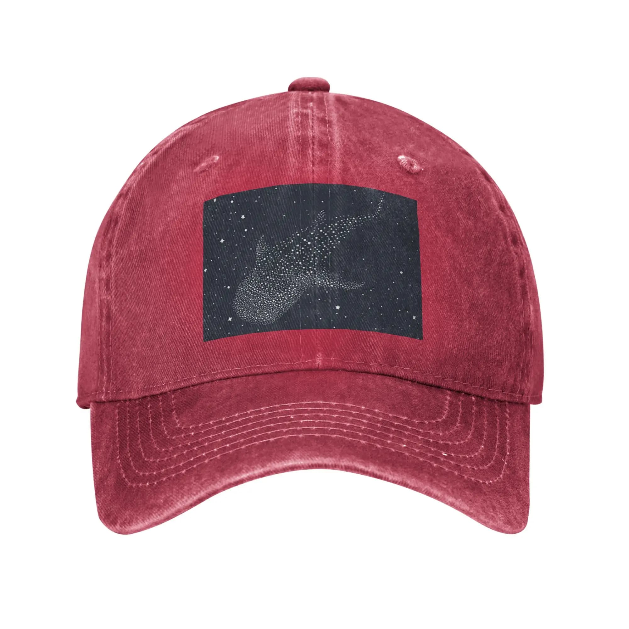 Denim baseball cap with pattern Cosmic Ocean Whale Shark, casual, adjustable, summer, unisex
