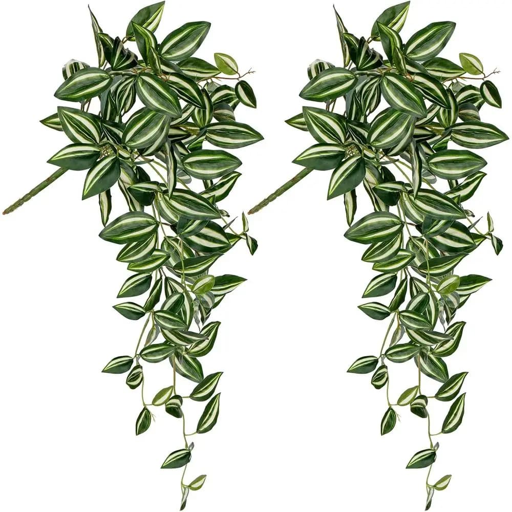 2 Pack Artificial Hanging Plants with 92 Leaves for Home and Outdoor Wall Decoration