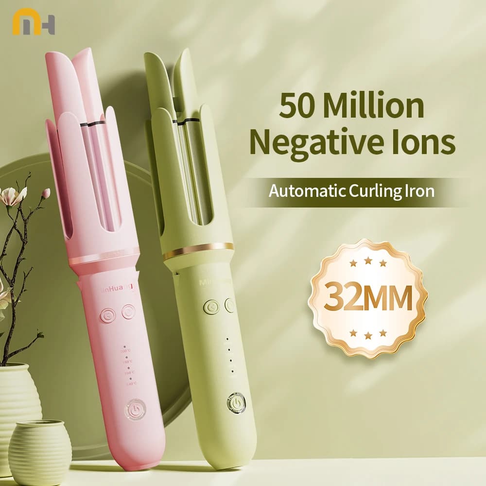Automatic curling iron 32mm with Automatic rotation, Negative ions, Rapid heating in 10s, Anti-coating, Styling tool
