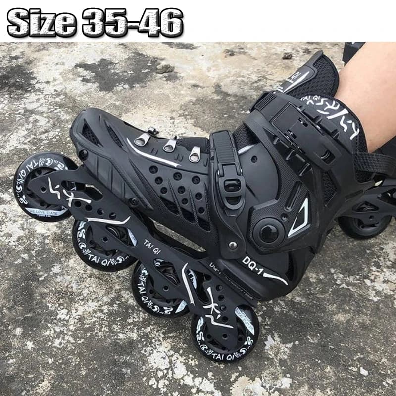 Taglia 35-45 46 Pattini a rotelle in linea professionali Scarpe per uomini adulti Pattinaggio di velocità da corsa all'aperto 4 ruote Scarpe da ginnastica scorrevoli