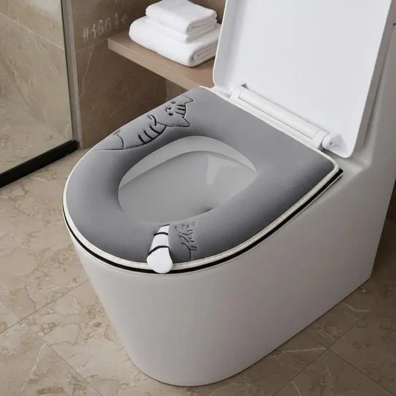 1Pcs Bathroom Toilet Seat Cover Soft Warmer Washable Mat Cover Pad Cushion Seat