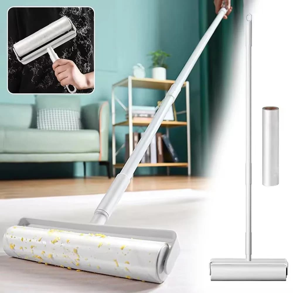 Tearable Long Handle Lint Roller Brush Telescopic 19/24cm Pet Hair Remover Roller Retractable Dust Hair Roller Stick