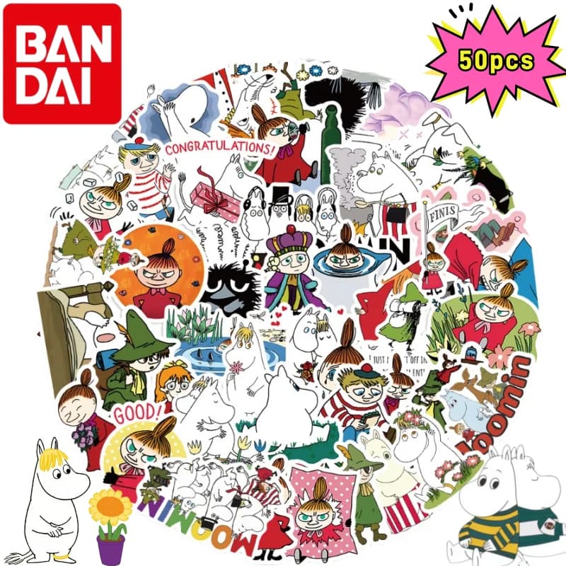 New Moomin Valley 50PCS Sticker High Color Value Cute Cartoon Printing Creative Student Hand Book Desktop Waterproof Sticker