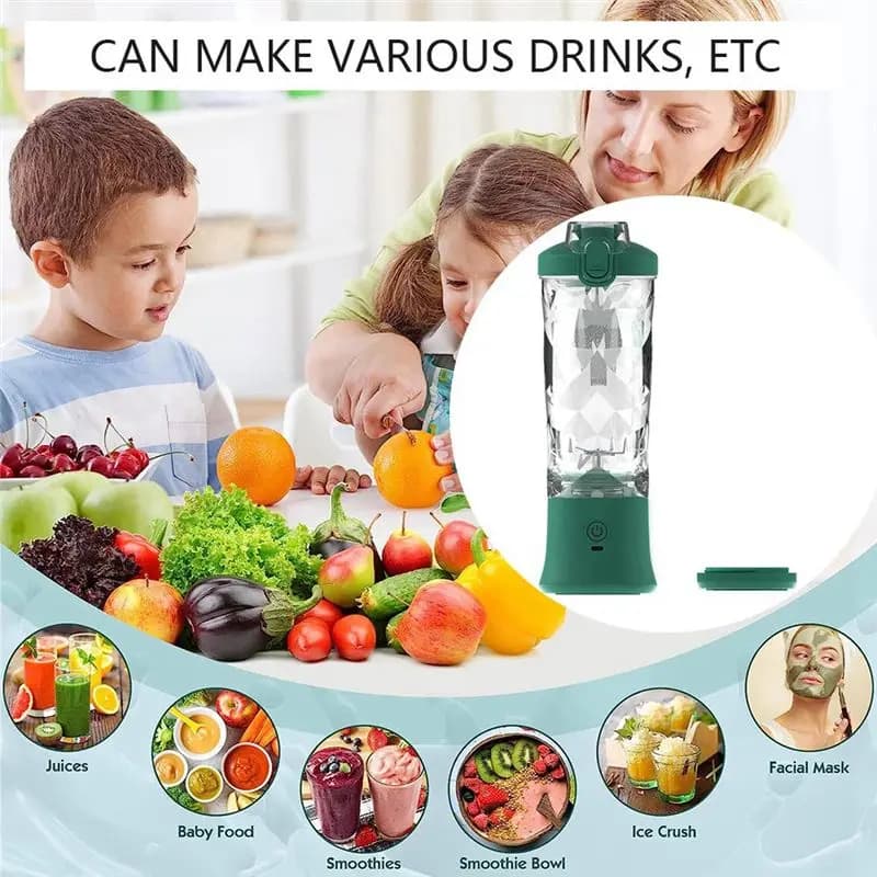 Frullatore portatile, per frullati e frullati, frullatore personale con USB ricaricabile, frutta, frullatore A