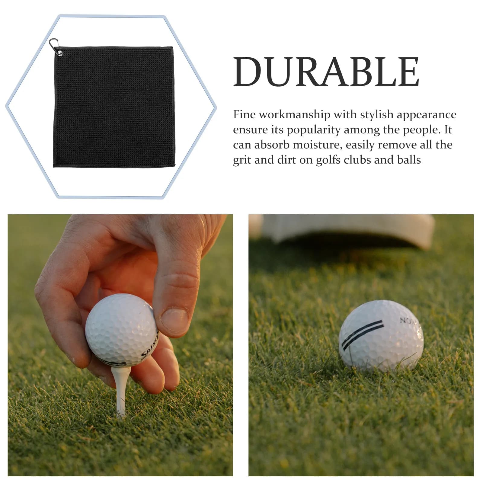 2 Pezzi Asciugamani Sportivi in Microfibra per Golf, Accessori Portatili di Alta Qualità, Tessuto che Rimuove lo Sporco, Asciugatura Rapida, per Esterni