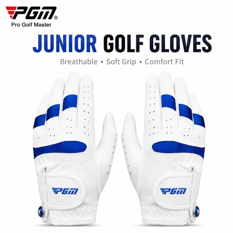 PGM Children's Golf Players Male and Female Breathable Micro Fiber Leather 1 Pair Wear resistant Professional Sports Gloves