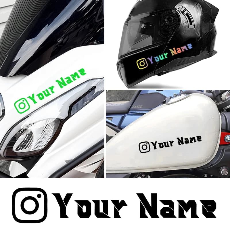 Custom Motorcycle Stickers with User Name, Waterproof, Fai-da-Te, for Tank, Helmet, Car, Bicycle, Decalcomanie in Vinyl