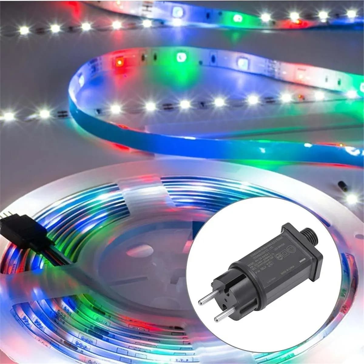 618 Mega Sale Dual EU Plug Fairy Lights Power Supply Adapter, 12V AC Adapter IP44 for Versatile Outdoor and Indoor Lighting