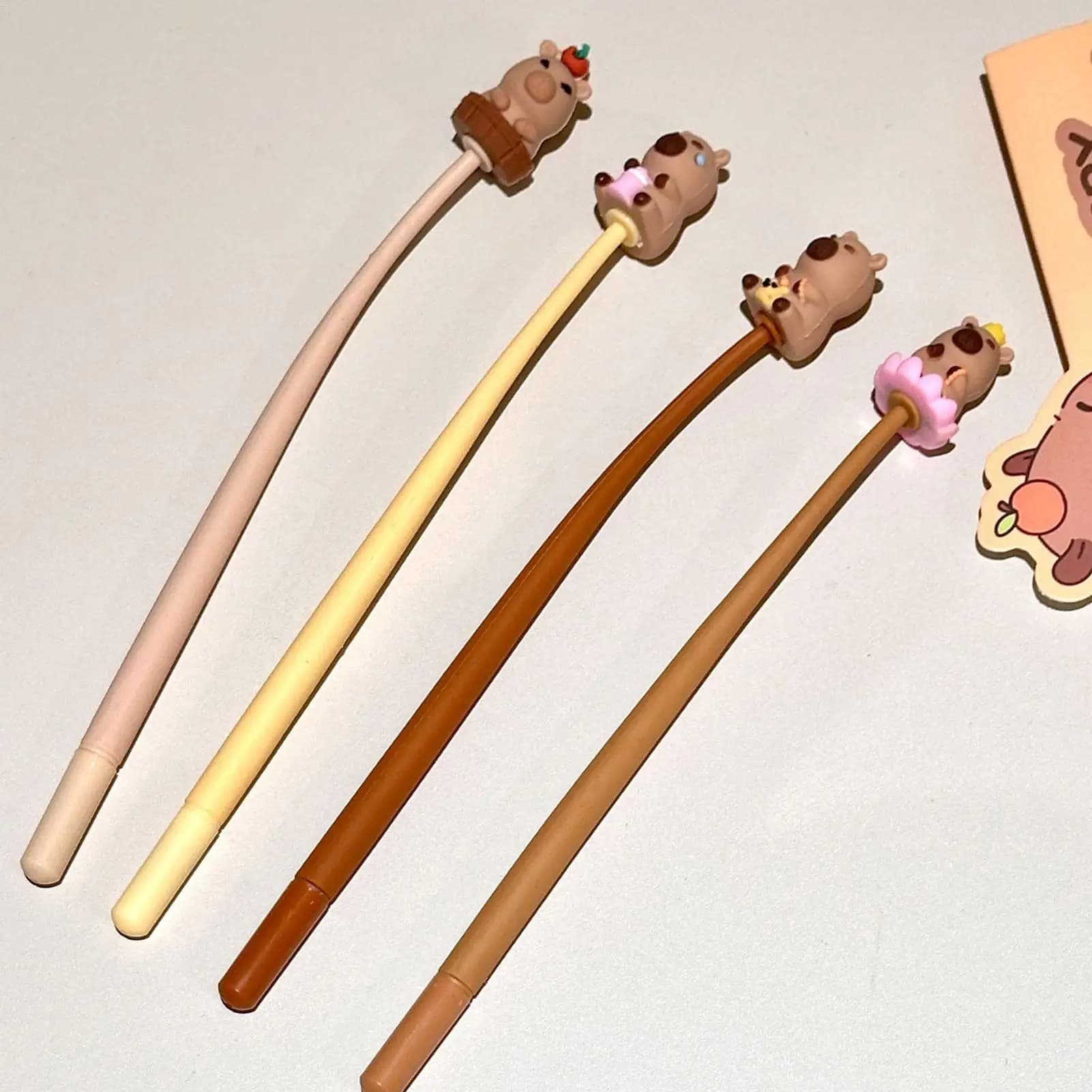 Penne gel lisce 0,5 mm divertente carino capibara penna bambini 48 pezzi forniture di cancelleria per inchiostro liscio bambini studente casa ufficio festa