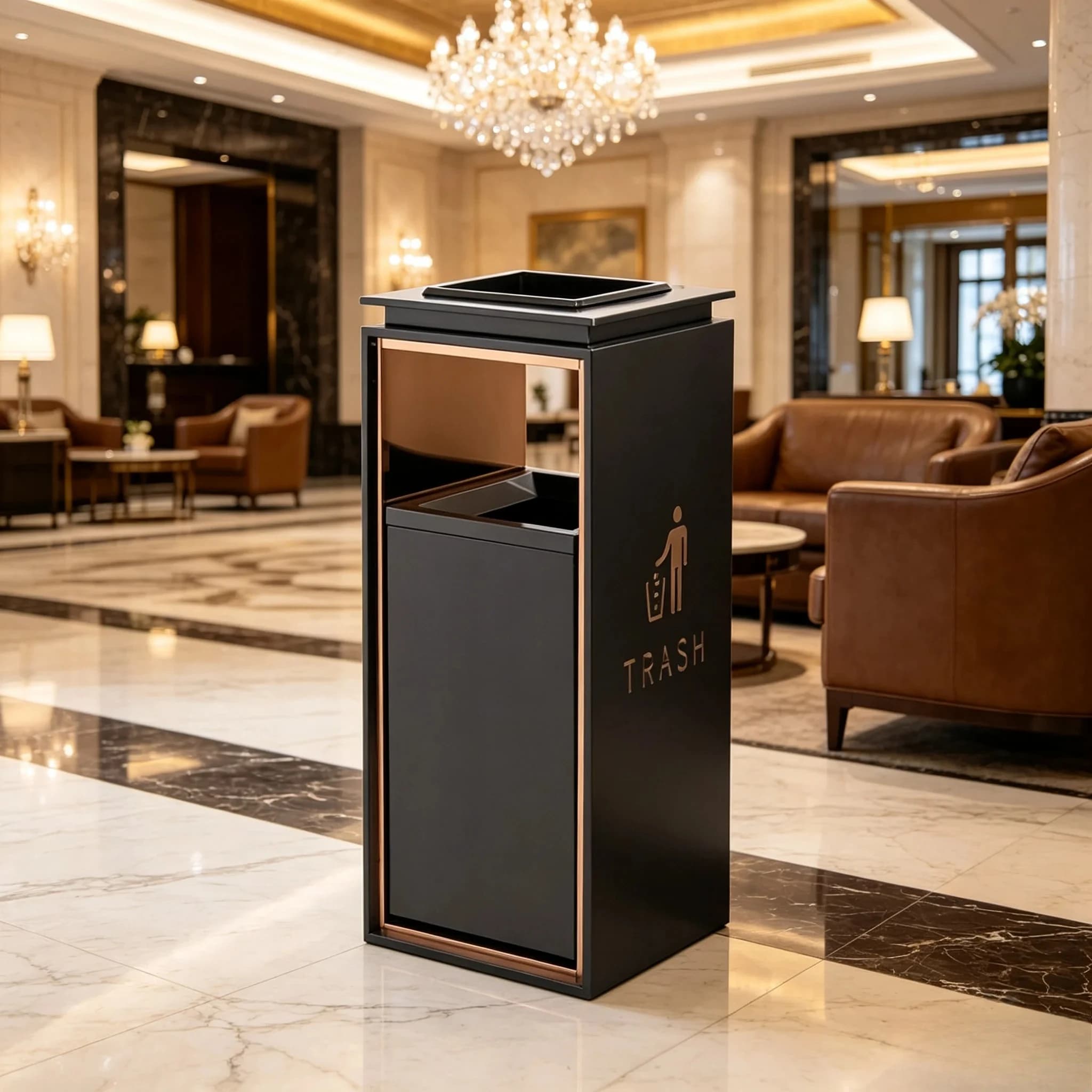 72x29x29cm Stainless Steel Ashtray Trash Can for Premium Hotel Mall Sales Office Building Public Area Elevator Lobby Waste Bin