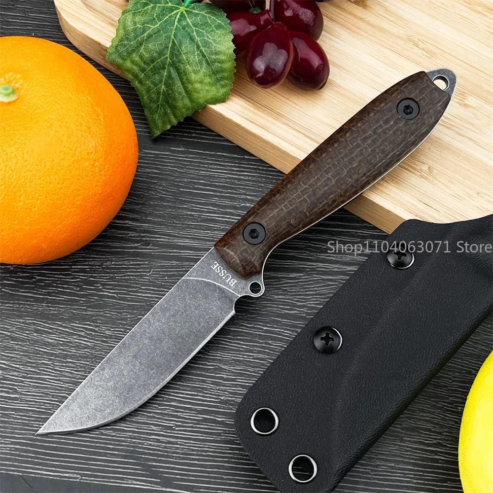 Coltello da Frutta Leggero con Fodero, Lama Fissa 7Cr13Mov, Manico in Micarta, Coltello Antiruggine, Strumento Essenziale da Cucina
