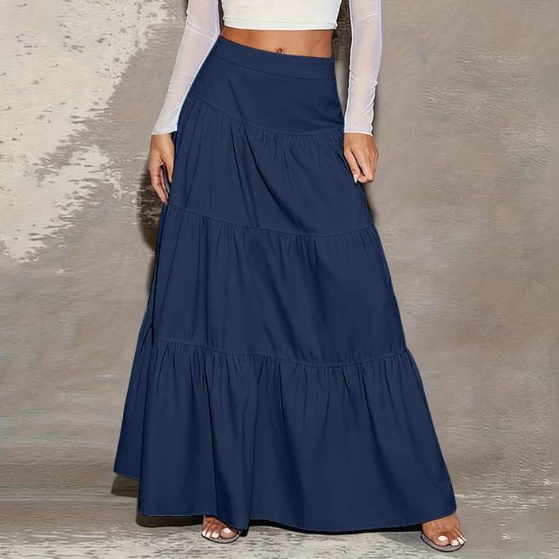 Plus Size 5XL VONDA Elegante Maxi Gonne Donna Elastico in vita Jupes Faldas Saia Moda Casual Increspato Gonne lunghe Overskirts