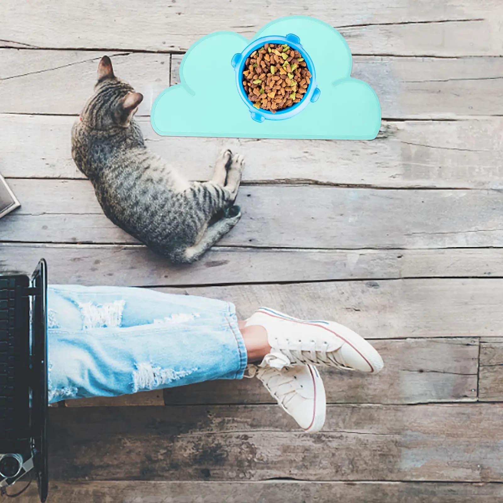 Set di 2 Tappetini per Ciotole per Cani, Resistenti all'Usura, Facili da Pulire, Multiuso per Casa e Cucina, Tappetino Isolante per Ciotole per Animali